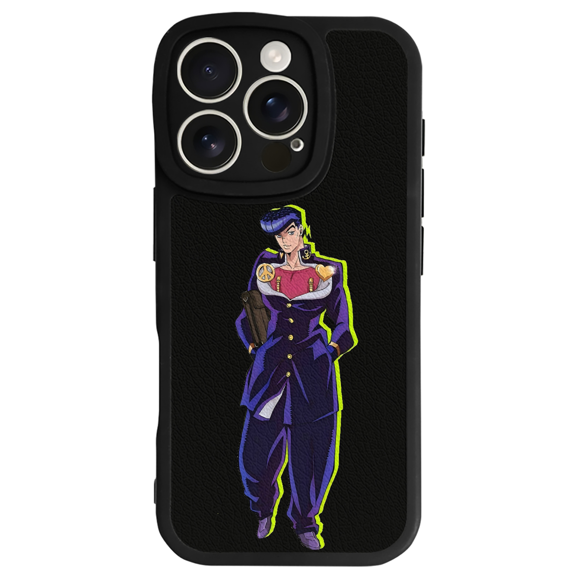 （画像用） ジョジョの奇妙な冒険 ひがしかた じょうすけ JoJo's Bizarre Adventure Higashikata Josuke 【iPhone 16シリーズ対応】シリコンスマホケース（レザー調） 材質：シリコン